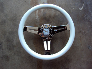 HKB Sports White Steering Wheel 