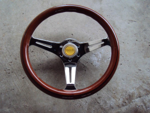 HKB TOM'S Woodgrain Chrome Steering Wheel 350mm  